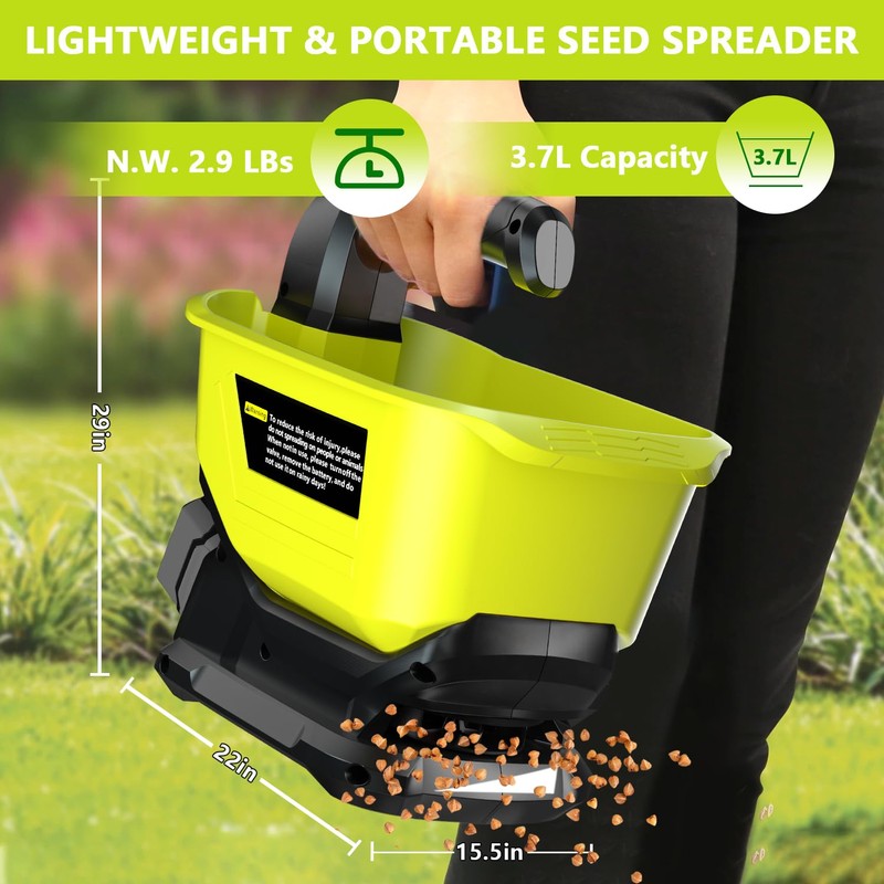 Byutrcfuy Electric Grass Seed Spreader for Ryobi ONE+ 18V Battery,