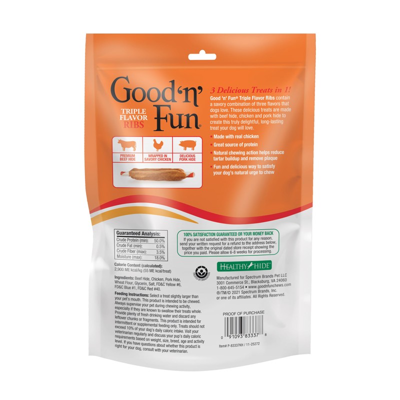 Good ‘n’ Fun Triple Flavor Ribs Chews for All Dogs,