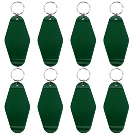 PPhtony 8PCS Motel Keychain Blank Vintage Hotel Key Tags Holders for Bagpacks Car Keys Resin Vinyl Printing Laser Engraving DIY Craft Projects Gifts Ornaments Accessories Small Business, Dark Green