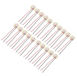 sourcing map 20Pcs Piezoelectric Discs 20mm Acoustic Pickup Transducer Microphones Trigger Buzzer Drum Guitar with Aluminum Shell