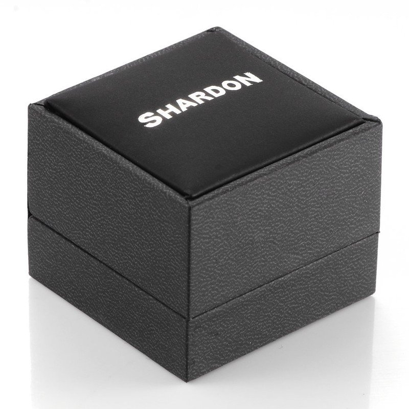 SHARDON Men's 8mm Beveled Edge Titanium Wedding Ring with Real