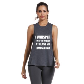 FANNOO Muscle Tank Tops for Women-Womens Funny Saying Fitness Workout Racerback Tank Tops Sleeveless Shirts