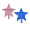 2 Pack Glittered Small Christmas Tree Topper Xmas Mini Star