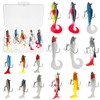 15PCS Lifelike Paddle Tail Swimbaits with Jig Heads, Pre-Rigged Soft
