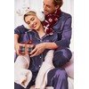 Ekouaer Couples Matching Pajamas Silk Long Sleeve Sleepwear Satin Soft