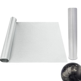 LANZLC Hitzeschutzblech, 100x40cm Hitzeschutz Hitzeblech Geprägte, Relief Fahrzeug Aluminisierter Hitzeschutzblech für Auspuff Hitzeschutzband, Wärmebarriere, Auto Auspufffolie