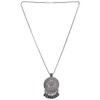 Saissa Silver Plated Oxidised Metal Pendant Coin Charms Indian Necklace