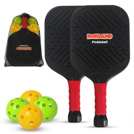 RORLAND 5.5oz Lightweight Pickleball Paddles Set of 2,Fun Play Sport Game for Kids or Adults Beginner,Teenagers Indoor Outdoor Activities (L,157g)