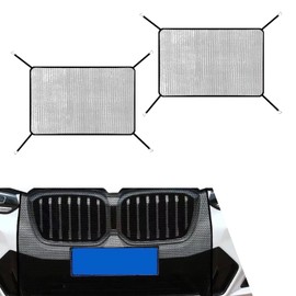 SLIMI 2 PCS Car Grill Mesh Net, High-Density Grille Protection Net with Hooks, Front Bumper Hood Grill Insert Mesh, Universal Auto Modification Accessories, for Most Cars, SUVs, Trucks (Black)