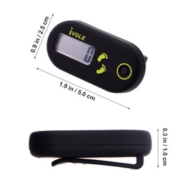 Gadpiparty Pedometer, Mini Pedometer, Neck Mount, Digital Pedometer, Exercise Counter, Electronic Pedometer, Walking Pedometer, Convenient, Exercise, Elderly, Unisex (Black)