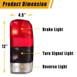 Boine Tail Light Compatible With 1997 1998 1999 2000 2001 Jeep Cherokee Limited SE Sport XJ XJ Chassis Driver and Passenger Side Rear Light Brake Lamps 4897398AA 4897399AA (Red & Black)