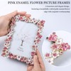SWTHONY 5x7 Pink Floral Picture Frame Unique Memorial Photo Frame