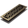 Decor Grates SPH414-A Scroll Design Floor Register, 4x14, Antique Brass