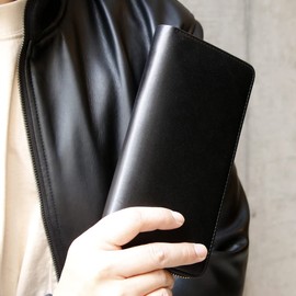 Renewal Model HACOBUNE 2.0 Tochigi Leather Round Zip Long Wallet, Men's, Anti-Skimming, RFID Wallet, Genuine Leather, Women's, Wallet, Round Zipper, Large Capacity, Smart, black