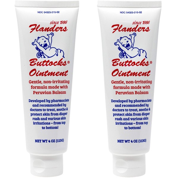 Flanders Buttocks Ointment - Diaper Rash Cream, Treatment for Diaper Rash, Heat Rash, Chafing and Other Skin Irritations