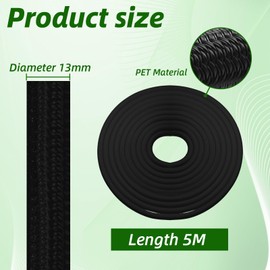 5M Cable Protector ∅13mm, Dog and Cat Cord Protector Braided Cable Management Sleeve Protector Animal from Chewing Cords, Anti Pet Wire Protector for TV Computer Desk Home Theater Car (Black)