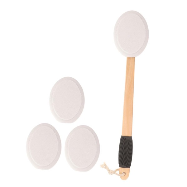 PACKOVE 1Set Back Lotion Applicator with Slip Handle Replacement Heads