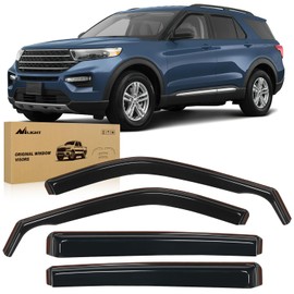 Nilight in Channel Window Deflectors for Ford Explorer 2020 2021 2022 2023 2024 Vent Window Visors, Rain Guards-4PCS