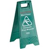 Caution Wet Floor Sign, 25 Inches, A-Frame, Green, Bilingual