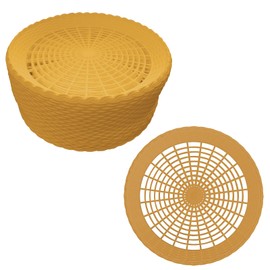 Auto-plaza 24x 9.7 Inch Heavy Duty Reusable Plastic Plate Holders Woven Plate Holder for Kitchen Outdoor Picnic (Golden)