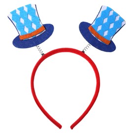 Totelux Oktoberfest Headband Lattice Hat Hair Band Blue Hair Accessories for Girls Women Beer Festival Party Supplies