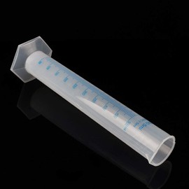 Hominas 1 Piece Transparent Blue Line Measuring Graduated Cylinder, Plastic Science Measuring Lab Test Tube Flask Liquid Measuring Tools for Laboratories Tests