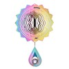 Lpraer ハンギングウィンドスピナー 6インチ ステンレススチール 3D カラフル アート キネティック マンダラ ウィンドスピナー