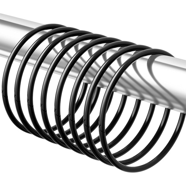 14 Pack Shower Curtain Rings,Black Rustproof Shower Curtain Hooks,Metal Round