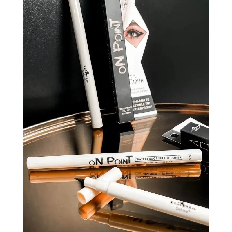 Delineador Ojos Plumon On Point Italia Deluxe Waterproof Color Negro