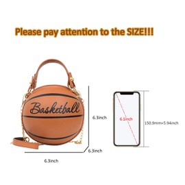 Freie Liebe Basketball Purse For Women Cross Body Handbag Girls Messenger Bag Tote Shoulder PU Leather Round Handbags
