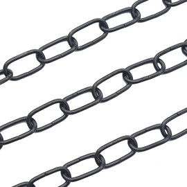CHRISTOPH PALME 10 m Iron Chain Diameter 2 mm Smooth Decorative Chain Round Steel Chain Round Link Chain (Black)