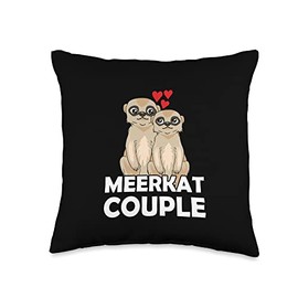 Meerkat Couple Throw Pillow