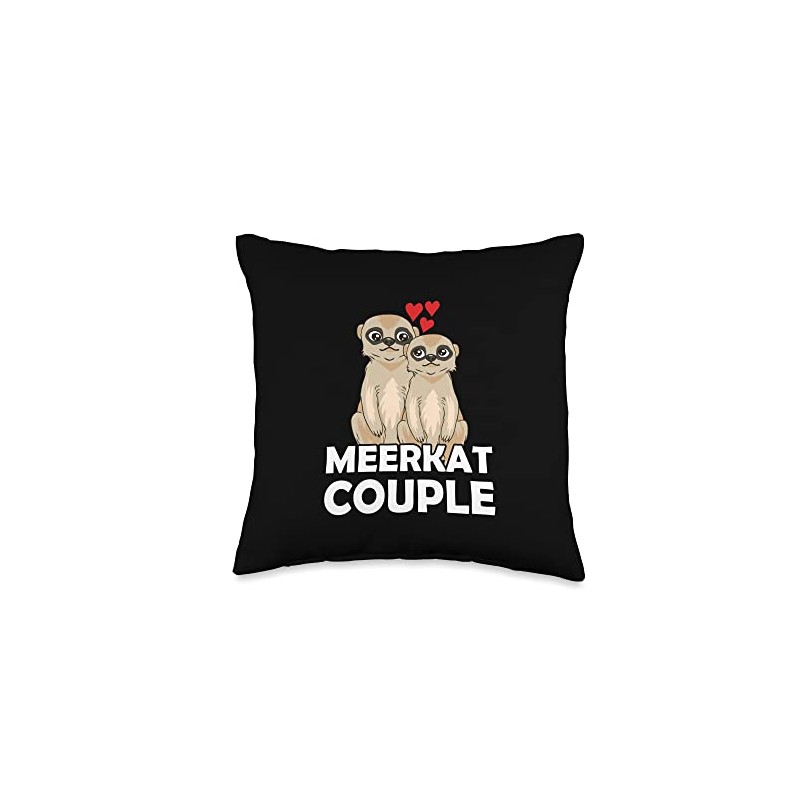 Meerkat Couple Throw Pillow