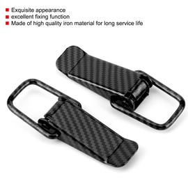 KIMISS Auto Bumper Clip Hasp,Universal Car Truck Hook Lock Clip Quick Release Black Carbon Fiber Texture
