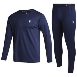 Spyder Men's Thermal Underwear Set - 2 Piece Brushed Back Fleece Lined Long Johns Base Layer Set for Men (Sizes: S-XL), Size Medium, Navy