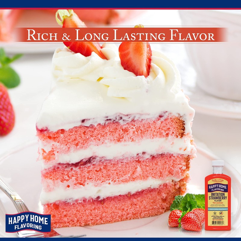 Happy Home Imitation Strawberry Flavoring, Non-Alcoholic, Certified Kosher, 7 oz.