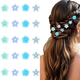 Flower Hair Clips For Grils Women, 20Pcs Mini Flower Claw Clips, Styling Hair Accessories for Wedding, Party, Daily.