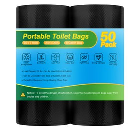 Portable Toilet Bags for Camping Potty - 50 PCS Camping Toilet Bags, Biodegradable Porta Potty Liners for Portable Toilet, Thickened Camp Toilet Waste Bags for 5 Gallon Bucket Toilet