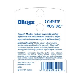 Blistex Complete Moisture Lip Balm Lip Moisturizer Hydration 0.15 oz