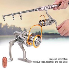 Fishing Reel Spinning Reels Spinning Reel Smooth Fishing Accessories Saltwater Perfect for Ultralight Ice Fishing Reels Lightweight Freshwater Saltwater Fishing Colourful Aluminium Rapid Fishing Reels