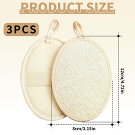 SoeUyd Pack of 3 Loofah Sponge, Loofah Shower Sponge, Loofah Sponge Body, Exfoliating Sponge, Shower Sponge, Reusable, Made of Eco-Friendly and Biodegradable Shower Loofah Sponge, Loofah, Unisex