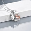 YAFEINI Cat Necklace for Women 925 Sterling Silver Moon Cat