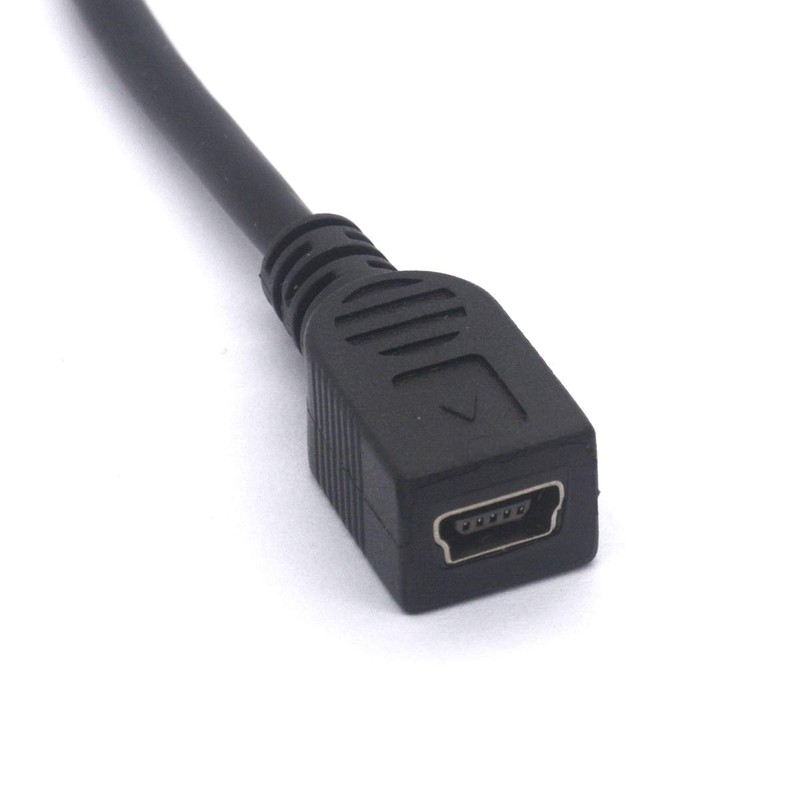 PIIHUSW Mini USB Female to Micro USB Left Cable Cord