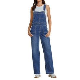 luvamia Women's Overalls Blue Overalls Women Jumpsuits for Women Denim Jumpsuits for Women Casual Overalls Women Loose Fit Soft Denim Overalls for Women Medium Blue Size Small US Size 4 to Size 6