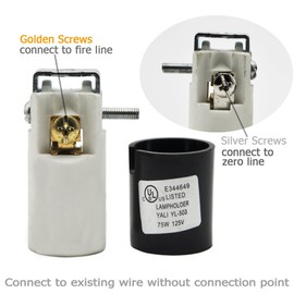 E12 Socket,Ceramic Candelabra Socket E12 Bulb Lamp Holder,Screw Fixing for E12 Incandescent LED Light Bulb (4-Pack)