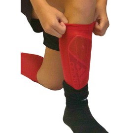 Shin Guard Sleeves for Soccer (4 Sleeve Pack) (Red) by CrossBones Sports