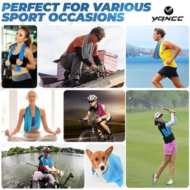 YQXCC 8 Pack Cooling Towel (120x30 cm) Ice Towel for Neck, Microfibre Cool Towel, Soft Breathable Chilly Towel for Yoga, Golf, Gym, Camping, Running, Workout & More Activities