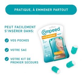 Compeed - Discreet Imperfection Patches - Hydrocolloid Patches - Ideal for Discreet Day Use - Targeted Imperfections - 15 Patches - 1.5 x 1.5cm Blackheads and Small Buttons