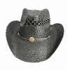 Milani 100% Straw Cowboy Hat Black (#ST-0333)