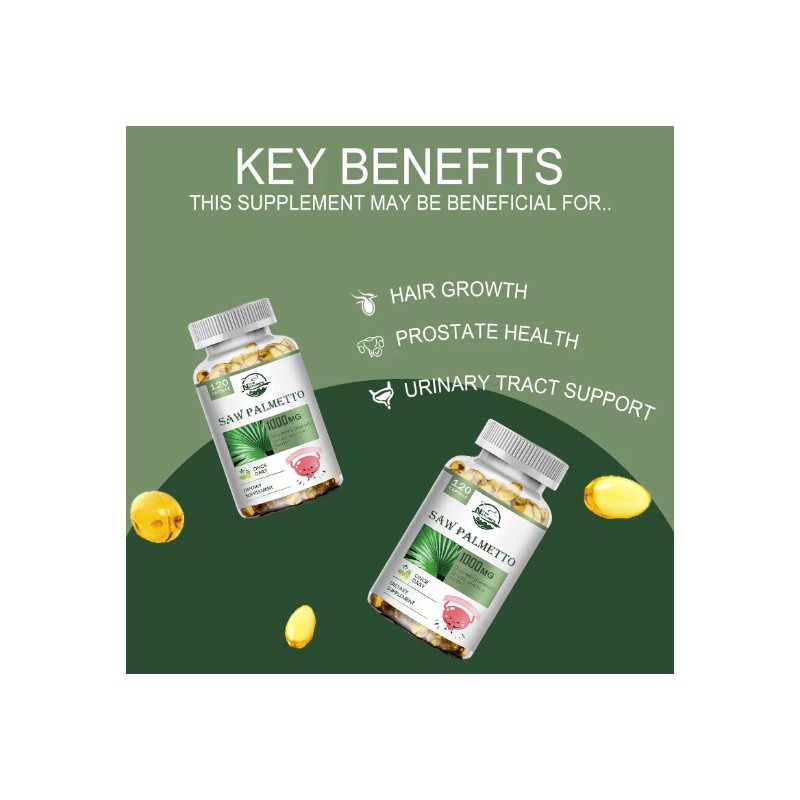 Extra Strength Saw Palmetto Extract Herbal Complex for Hair, Prostate